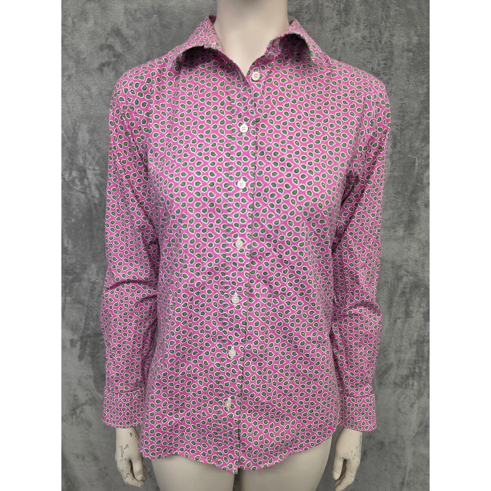 Lauren Ralph Lauren Pink Paisley Stretch Non Iron Button Down Shirt Petite M